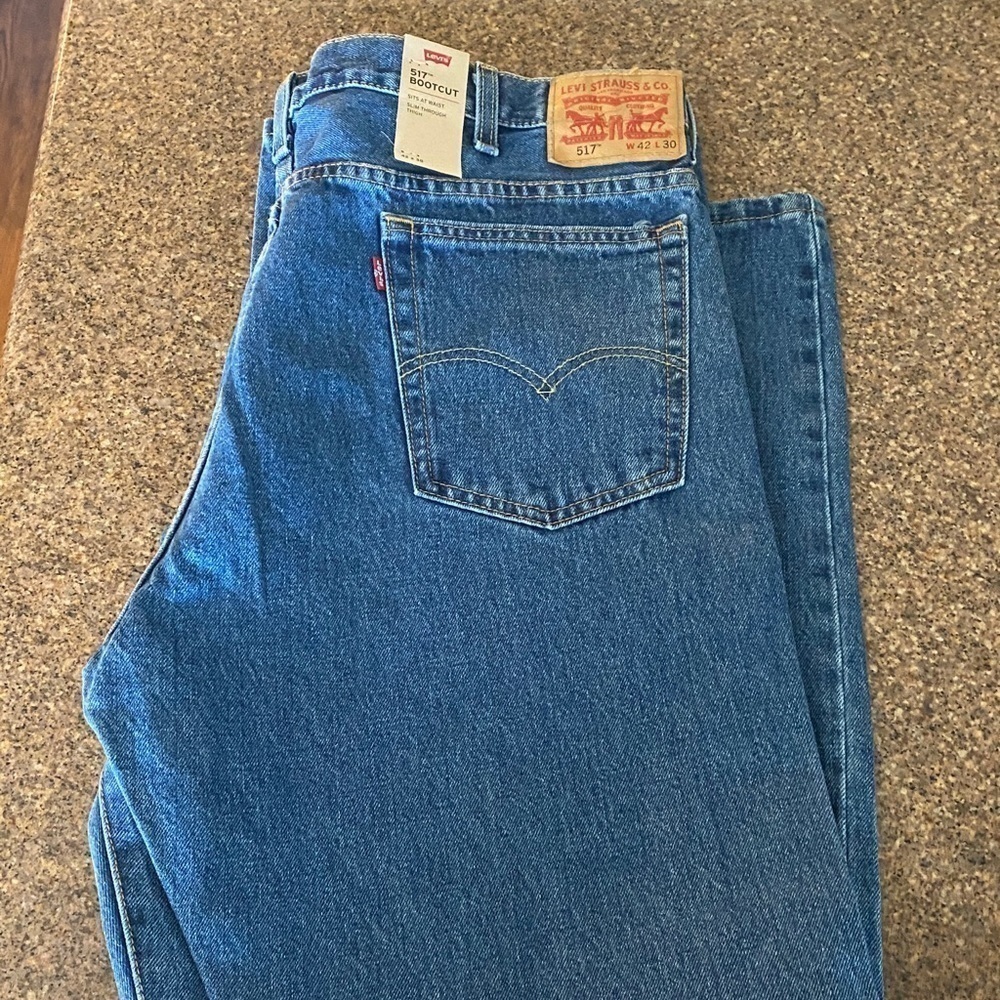 Levi’s men’s 517 Boot Cut Blue Denim Jeans 42 NWT​​​​​​​​​​​